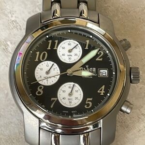 Visage men battery water resistant 3atm titanium chronograph w/date